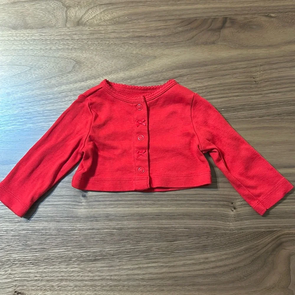 Carter’s Red Cardigan Size 3 months Bows